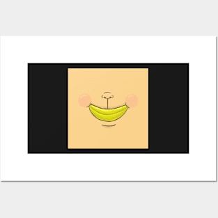 Monkey Banana Mouth Mask Posters and Art